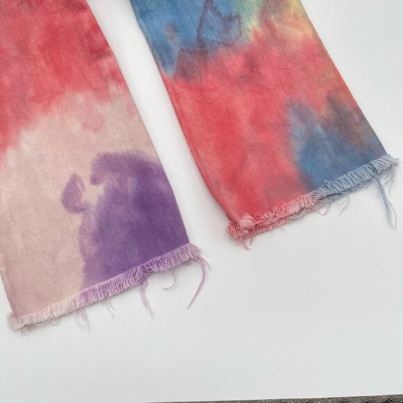 MOTHER | The Hustler Ankle Fray Mystical AF Tie Dye Straight Leg Jeans 24 - Picture 13 of 14